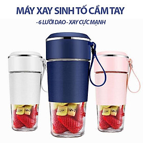 Máy Xay Sinh Tố Cầm Tay Mini. Máy Xay Trái Cây Đa Năng 6 lưỡi.