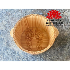 Mua Chậu gỗ ngâm chân có hạt matxa  chậu ngâm chân bằng gỗ  chậu gỗ ngâm chân gỗ thông nhập( tặng thảo dược dạng sắc)