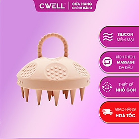 Lược gội đầu massage silicon CWELL, mát xa da đầu, gỡ rối và giảm rụng tóc hiệu quả C04PK