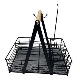 BBQ Grilling with Paper Towel Holder with 6 Compartments Practical Surface Coating Process Easily Install Anti Slip Handle for Kitchen