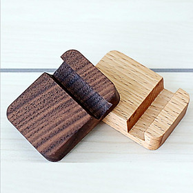 2Pcs Solid Wood Home Car Mount Stand Cradle Holder Switch Cell Smartphone