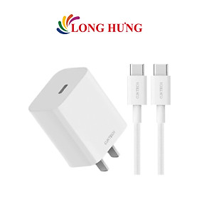 Combo cốc sạc Cuktech GaN 1C 30W + Cáp USB Type-C to Type-C A18C - Hàng chính hãng