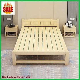 Mua Giường ngủ - Giường ngủ gỗ thông gấp gọn  kích thước 100x195cm  tặng kèm đệm  gối