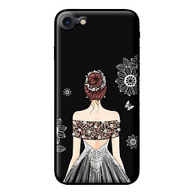 Ốp in cho iPhone 7 Cô Gái Váy Xám - Hàng chính hãng