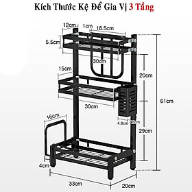 Kệ Gia Vị Đa Năng Chữ L 2 Tầng 3 Tầng Amalife - Giá Dựng Gia Vị Đa Năng Có Ống Đũa, Giá Để Dao Thớt Cao Cấp