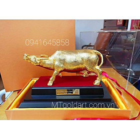Mua Tượng trâu dát vàng 24k( 32x30x20cm) MT Gold Art- Hàng chính hãng  trang trí nhà cửa  phòng làm việc  quà tặng sếp  đối tác  khách hàng  tân gia  khai trương