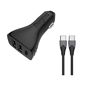 Sạc ô - tô Energizer 35W 2USB/1USB - C PD kèm cáp USB - C2.0 - DC21PGUCC3 - Hàng Chính Hãng