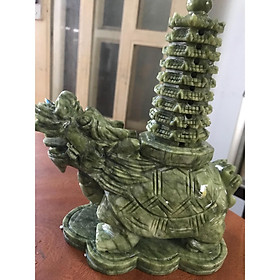 Mua THÁP LONG QUY VĂN XƯƠNG 9 TẦNG ĐÁ SPENTIN XANH Cao 22cm dài 18cm nặng 2kg2 MANG PHÚC LỘC CHO GIA CHỦ