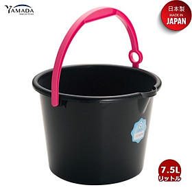 Xô nhựa có quai xách Yamada 7.5L - màu đen, làm từ nhựa PP cao cấp - nội địa Nhật Bản