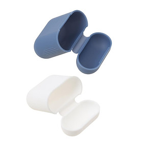 White Silicone Case Cover Pouch for  Earphones Charging Box