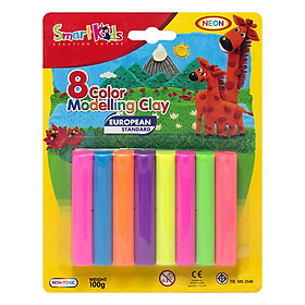 Sáp Nặn Học Tập 8 Màu Neon SMARTKIDS SK-BL8N