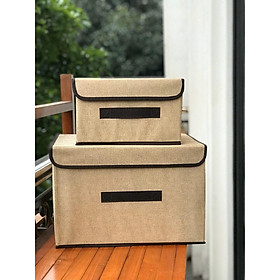 2 Hộp Vải Đựng Đồ Cá Nhân, Đựng Quần áo, Vớ, Đồ Lót, Đồ Chơi Size L,M