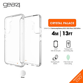 Ốp lưng chống sốc Gear4 D3O Crystal Palace 4m cho Samsung Galaxy S22 Series - Hàng chính hãng