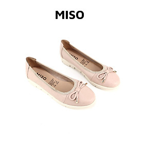 Giày búp bê nữ basic da thật đế thể thao phối nơ Miso M1005
