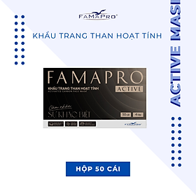 Khẩu trang Y tế 4 lớp Cao cấp Active Carbon Than hoạt tính Famapro hộp 50