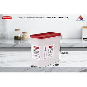 Hộp đựng đồ khô nguyên sinh nhựa nắp đỏ Rubbermaid USA size 3.8L