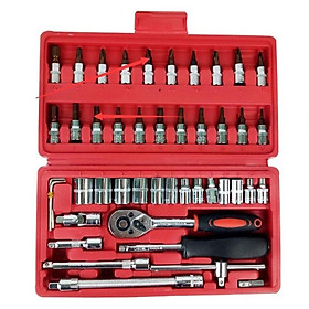 Mua Bộ dụng cụ 46 chi tiết mở bu lông ốc vít - Bộ sửa chữa ô tô xe máy - Bộ dụng cụ 46 món - Thép chống gỉ
