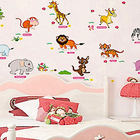 Decal dán tường thú tiếng anh am9215