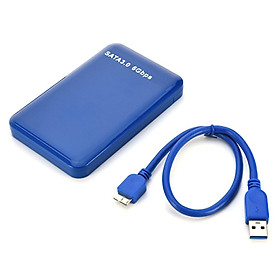  Hộp đựng ổ cứng SATA3.0 6Gbps HDD tốc độ cao 2,5 Hỗ trợ Giao thức UASP Màu xanh dương-Màu xanh dương