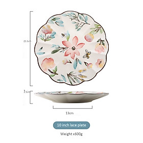 Creative green plant ceramic tableware, rice bowl, steak plate, restaurant plate, noodle bowl, seasoning dish, dessert plate