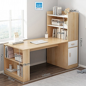 Mua Bàn Làm Việc  Học Tập Kết Hợp Tủ Sách Nhiều Ngăn Đa Năng SIB Decor BLV04