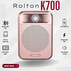 Mua Loa trợ giảng ROLTON K700 – Công suất 5W  Tần số rộng  Kết nối đa dạng Bluetooth 5.0 Thẻ nhớ microSD FM  Pinlithum dung lượng lớn  Sạc nhanh  Âm thanh chuyên nghiệp  Thiết kế nhỏ gọn  Giảng dạy  Hướng dẫn viên  Bán hàng  Hội thảo - Hàng nhập khẩu