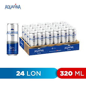 Schachtel mit 24 Dosen Aquafina Soda mit Kohlensäure (320ml / liều)