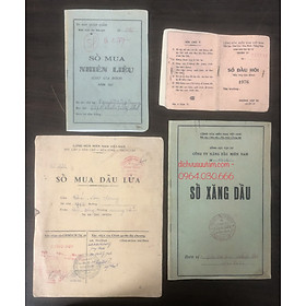 Mua Combo 4 mẫu Sổ xăng  dầu bao cấp COPY lưu niệm sưu tầm