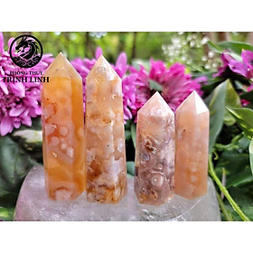 Mua Trụ đá thanh tẩy M.N Hoa Đào dùng trong Tarot  reiki  thiền định yoga cân bằng  phong thủy (KHÔNG KÈM ĐẾ)