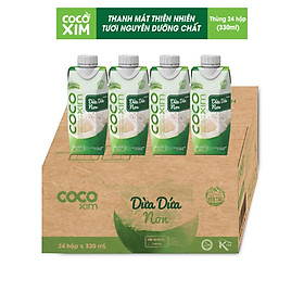 Thùng 24 Hộp Nước dừa đóng hộp Cocoxim dừa dứa non dung tích 330ml Hộp