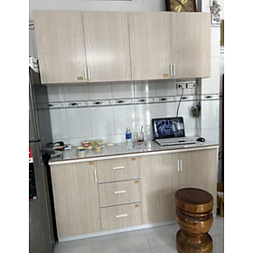 Mua Tủ Bếp Trên Dưới Nhựa Đài Loan Ngang 1m65 Màu Gỗ Sồi TB045