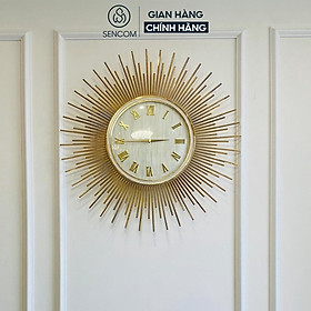 Mua Đồng hồ treo tường nghệ thuật tia trắng SENCOM thiết kế phong cách Bắc Âu decor trang trí nhà cửa- Hàng chính hãng