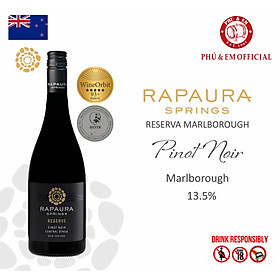 Rượu Vang Đỏ New Zealand Rapaura Springs Reserve Central Otago Pinot Noir