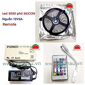 Mua Combo 2 - 5m Led dây 5050 - LED 7 màu CÓ PHỦ SILICON + Nguồn 12V3A + Remote
