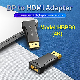 [ DP ra HDMI ] Đầu chuyển DP male ra HDMI female Vention HBPB0 (4K) / HBOB0 (1080P) _ Hàng chính hãng - HBPB0 (4K)