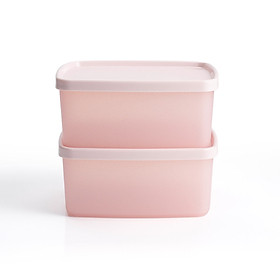 Bộ 2 hộp đựng thực phẩm Tupperware trữ khô và mát Stacking Square Small 400ml