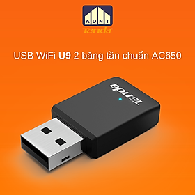 USB wifi bộ thu sóng wifi tốc độ 650 Mbps Wireless U9 Tenda hàng chính hãng