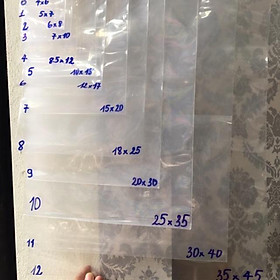 Mua 1kg zip chỉ đỏ các size ( có mix size) túi zip nilon trong  miết mép chỉ đỏ