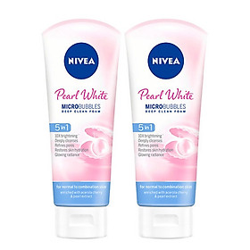 Bộ 2 Sữa rửa mặt NIVEA Pearl White giúp trắng da ngọc trai (100g*2)