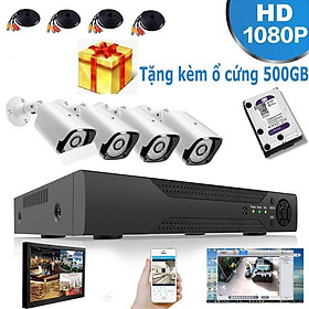 Mua Bộ Kit Camera AHD 4 Kênh 2.0Mp Full HD Kèm ổ cứng 500GB