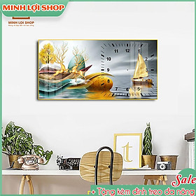 Tranh Đồng Hồ THUYỀN BIỂN HIỆN ĐẠI Treo Tường  Pha Lê Phong Cách Hiện Đại Sang Trọng Nghệ Thuật TĐH046