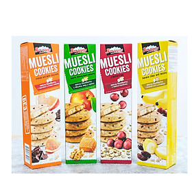 Combo 4 Mix Hộp Bánh Quy Borovets Muesli 110G (1 Cam, 1 Táo, 1 Việt Quất, 1 Chuối)