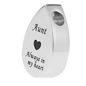 2-7pack Always in My Heart Waterdrop Urn Memorial Ash Keepsake Pendant Aunt