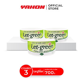 Combo 3 Cuộn Giấy Vệ Sinh Cuộn LET-GREEN 10 20 700 G Cuộn