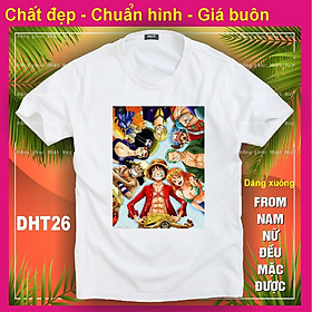 áo thun Đảo hải tặc 26 chất đẹp One Piece,phông,in hình Monkey D. Luffy,Zoro,Nami,Usopp,Sanji,Chopper