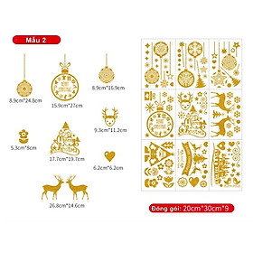 Decal Trang Trí Noel Hai Mặt Hít Tĩnh Điện - PHỤ KIỆN NOEL KIM TUYẾN NHIỀU MẪU