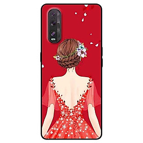 Ốp lưng dành cho Oppo Find X2 mẫu Cô Gái Váy Đỏ