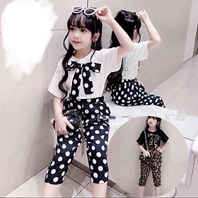 Sét áo nơ quần lỡ mẫu hot nhất năm 2021 cho bé gái từ 8-20kg