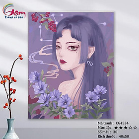 Mua Tranh tô màu theo số cung hoàng đạo cô gái Thiên Yết mới lọ màu to 5ml + 2 bộ cọ + khung 2.5cm CG4534