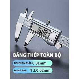 Thước kẹp điện tử 150mm thép hợp kim không rỉ màn hình LCD 